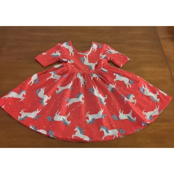 Hanna Andersson Girls unicorn all over print Skater dress with Pockets size 4. - Picture 5 of 6